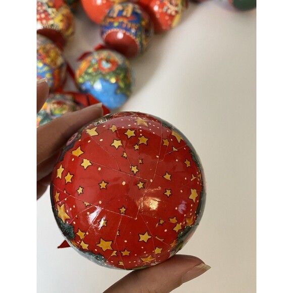 15 Vintage MCM Decoupage Christmas Ornaments - Picture 11 of 13